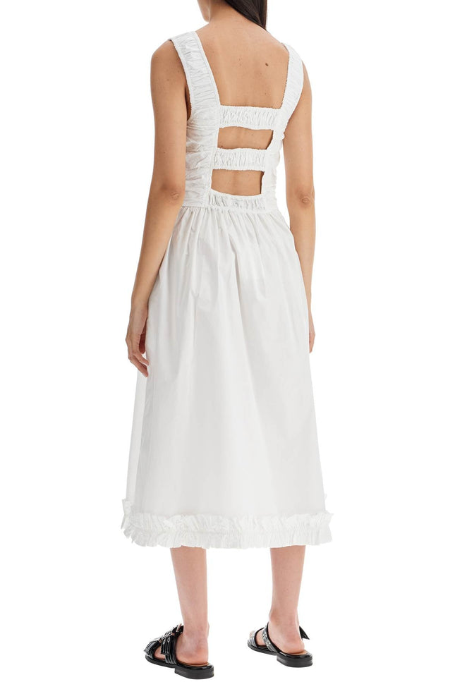 Cotton Poplin Midi Dress In