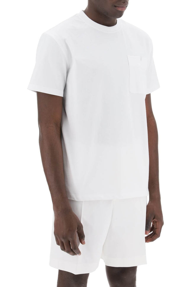 "Cotton T-Shirt With V Detail"