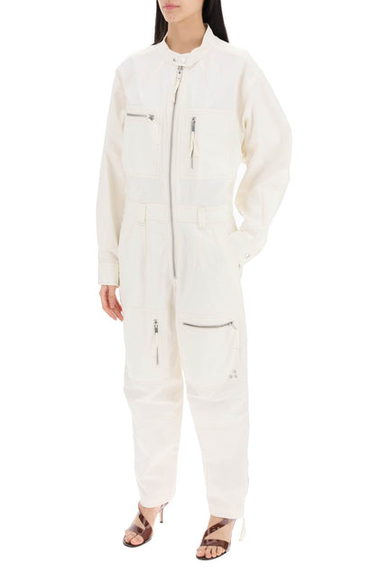 Cotton Workwear Jumpsuit - White