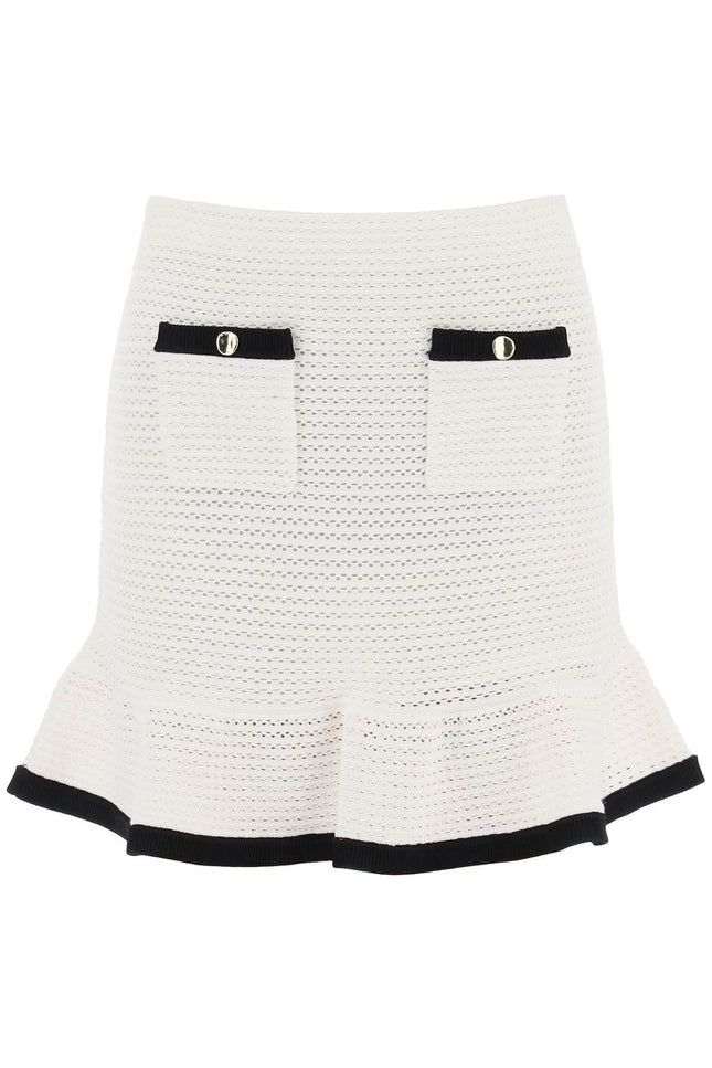 Crochet Mini Skirt In - White
