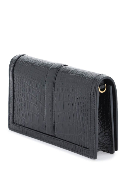 Croco-Embossed Leather Greca Goddes Crossbody Bag