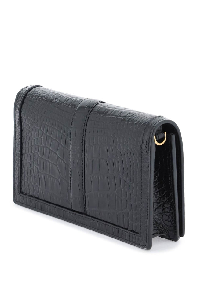 Croco-Embossed Leather Greca Goddes Crossbody Bag