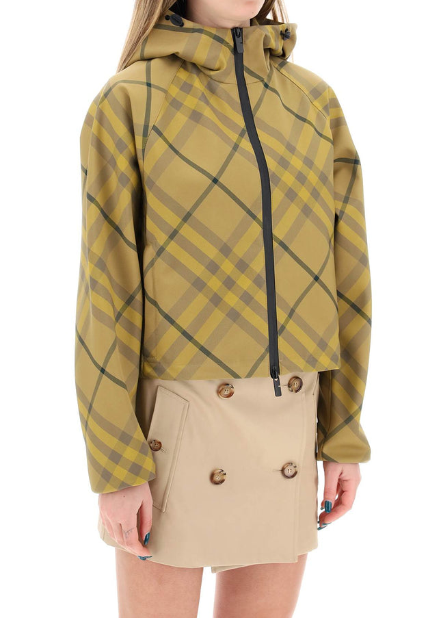 "cropped burberry check jacket"