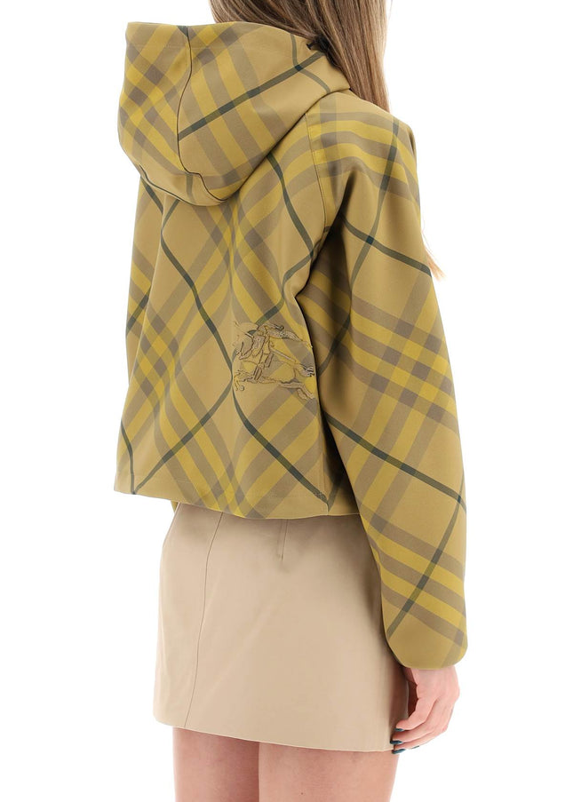 "cropped burberry check jacket"