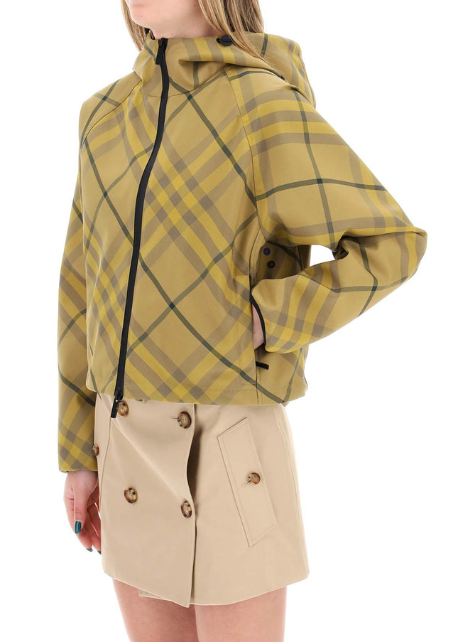 "cropped burberry check jacket"