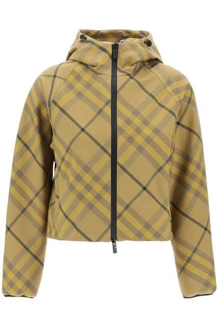 "cropped burberry check jacket"