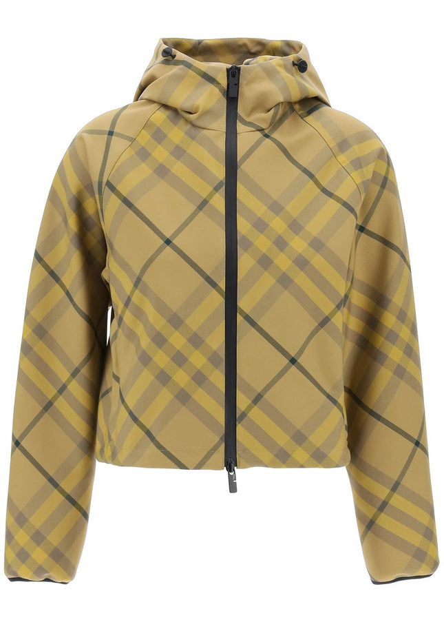 "cropped burberry check jacket"