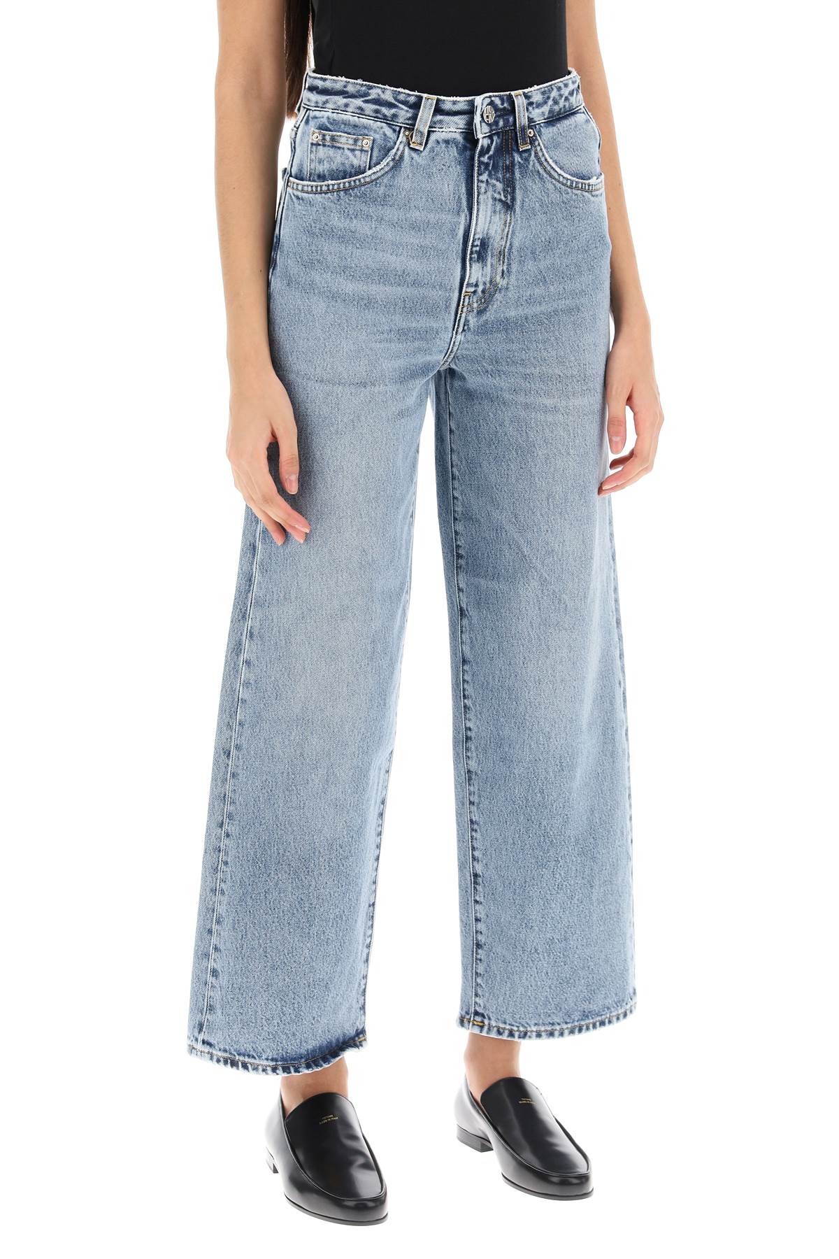 Cropped Flare Jeans - Blue