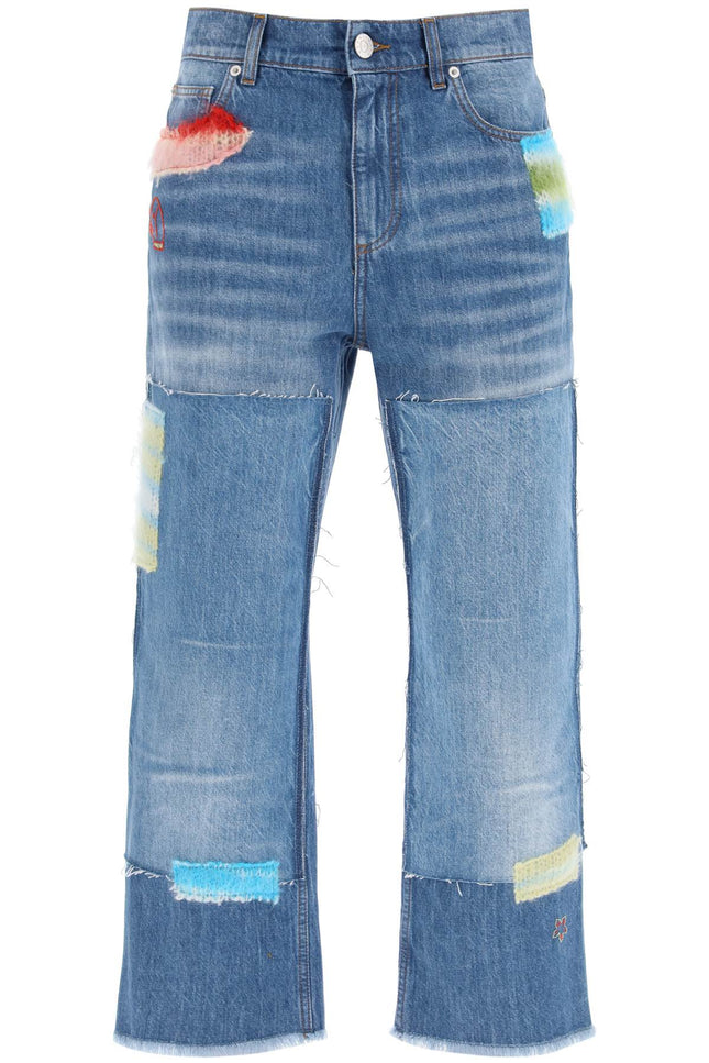 Cropped Jeans With Mohair Inserts