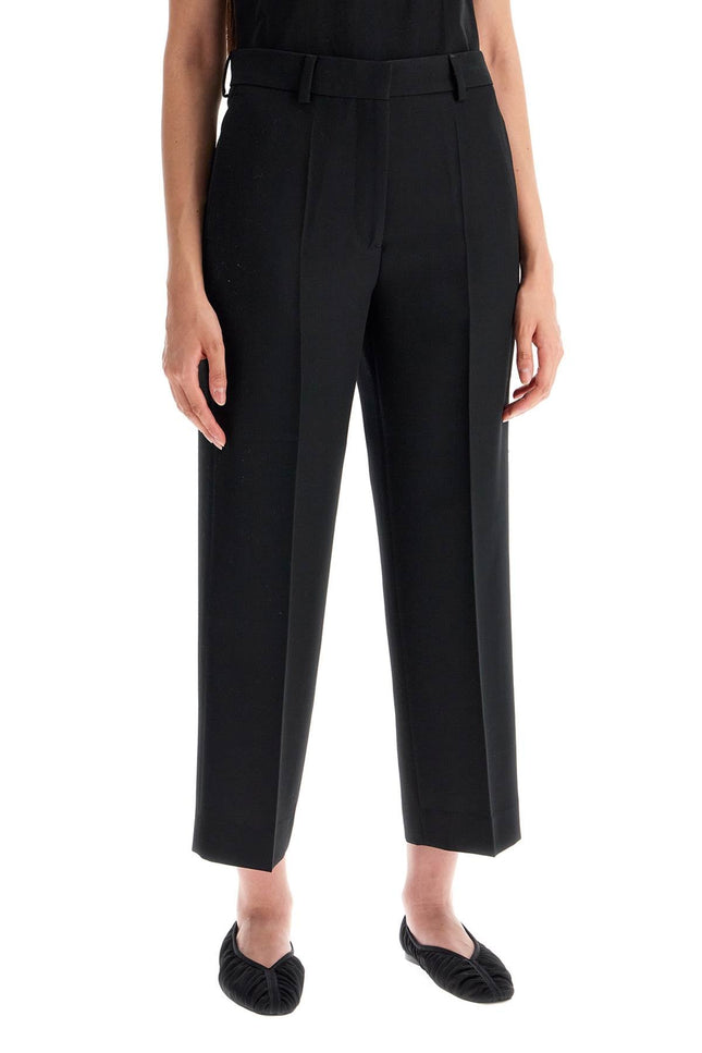 Cropped Wool Blend Trousers