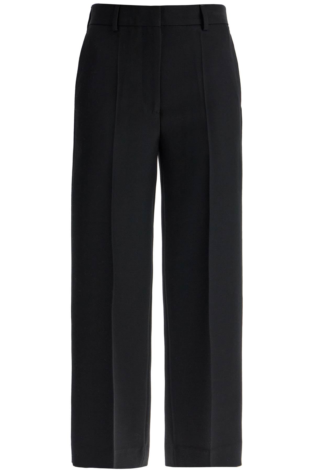 Cropped Wool Blend Trousers