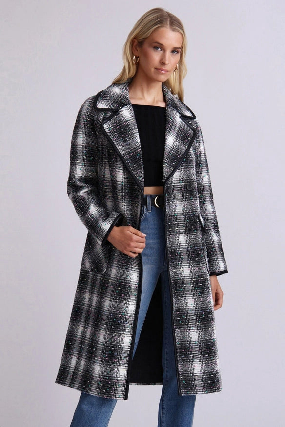 Plaid Tweed Double-Breasted Coat-COAT-Avec Les Filles-Urbanheer