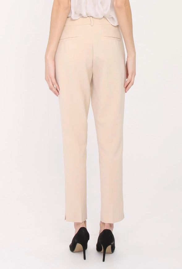 High Waist Cigarette Pants Beige-Pants-Attentif Paris-Urbanheer