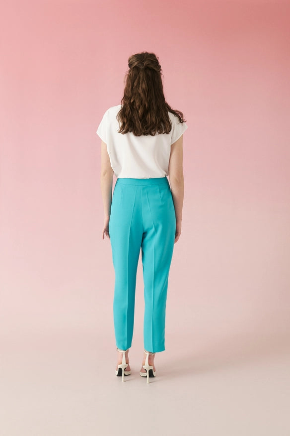 Trousers Knitted Fabric Light Green-Trousers-Roman-Urbanheer