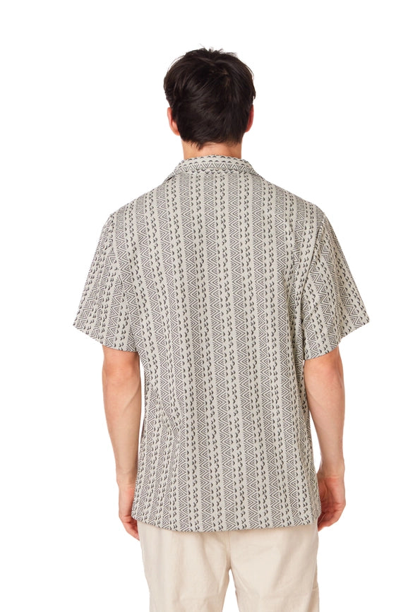 Crochet/Textured Short Sleeve Men's Shirt (4056)