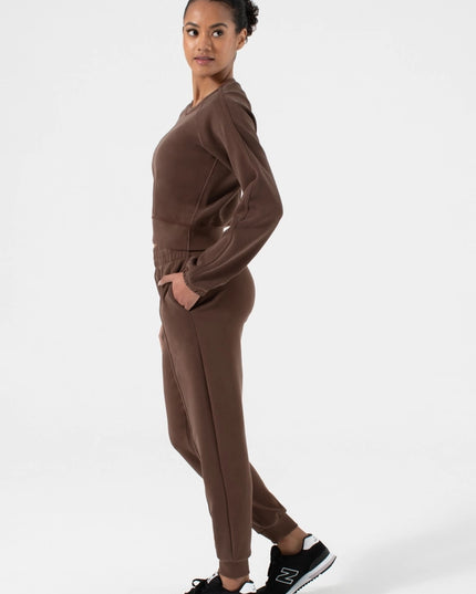 Marcie Sleek Long Sleeve Chocolate-TOP-Nux Active-Urbanheer