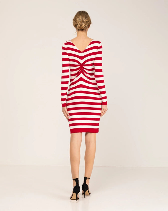 Tailored Striped Knit Dress-Clothing - Women-Tantra-One Size-Urbanheer