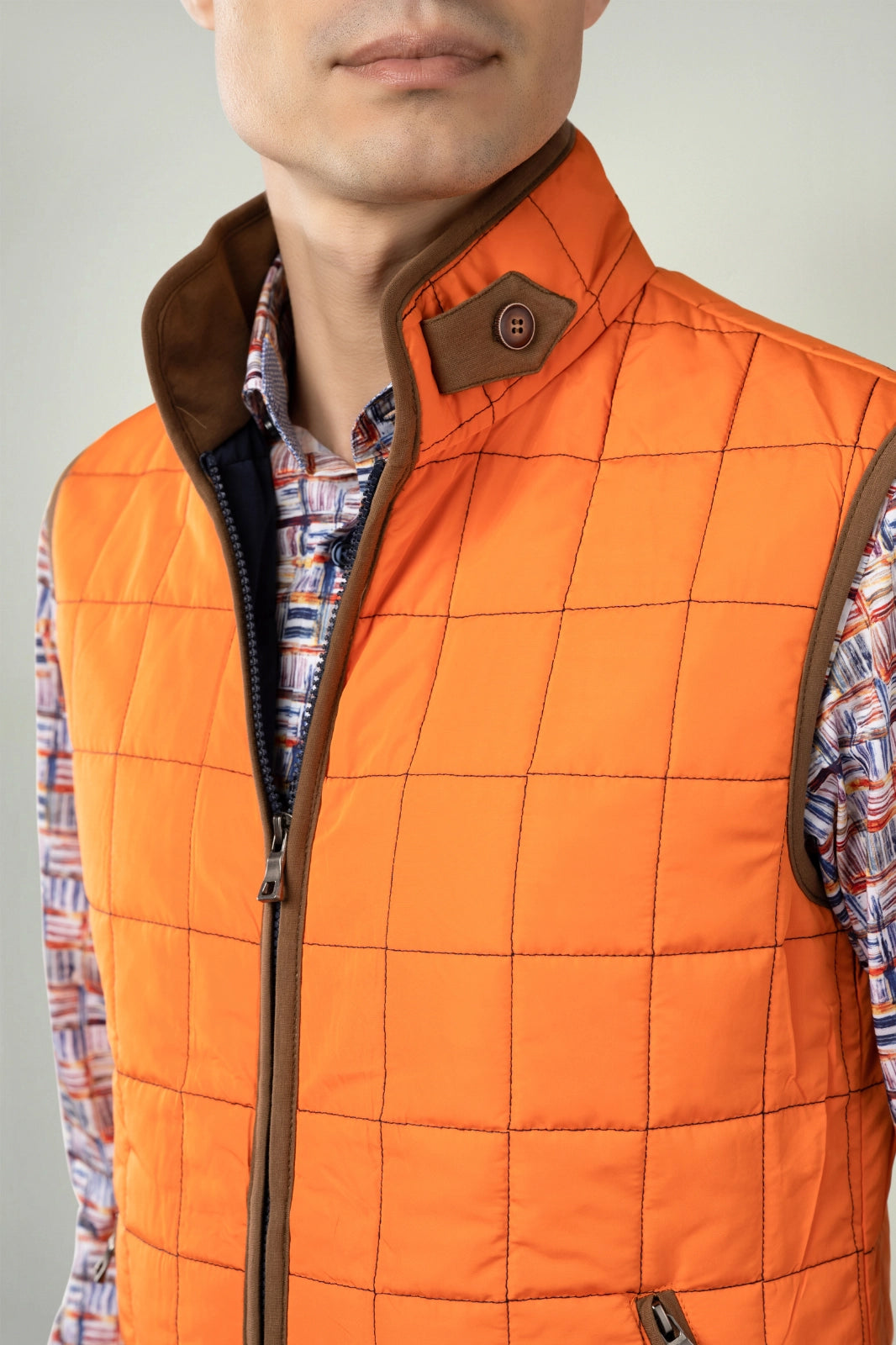 Orange Quilted Zip Up Vest – Urbanheer