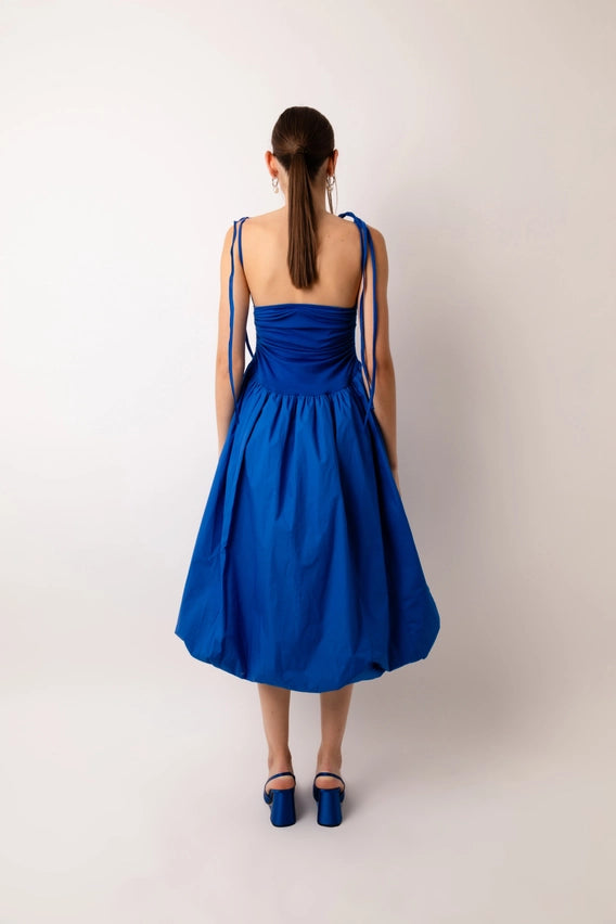 Alexa Stretch Strapless Puffball Midi Dress-Dress-Amy Lynn-Urbanheer