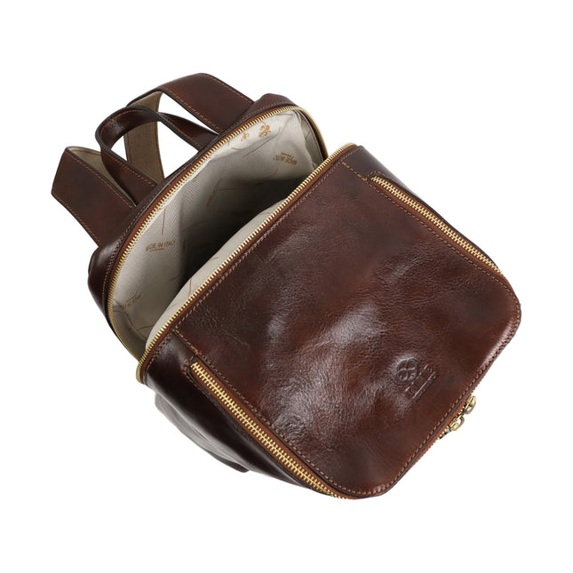 Brown Leather Backpack - A Bend in the River Brown