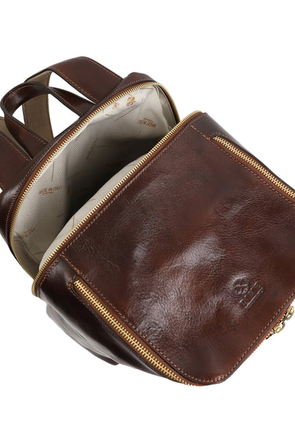 Brown Leather Backpack For Women - A Bend in the River Brown