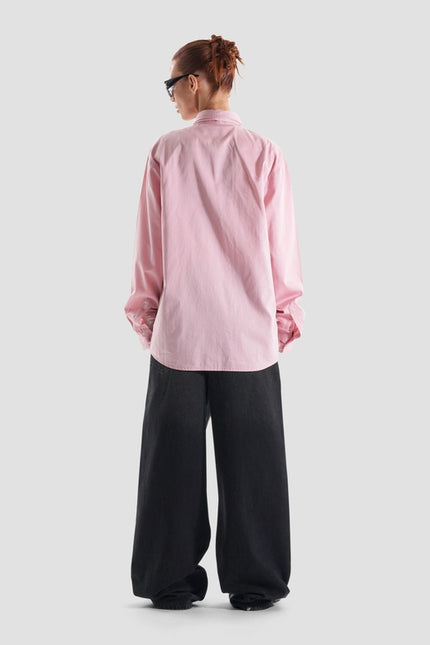 Kash Set Oversized Shirt and Tie with Tattoo Print in Pink