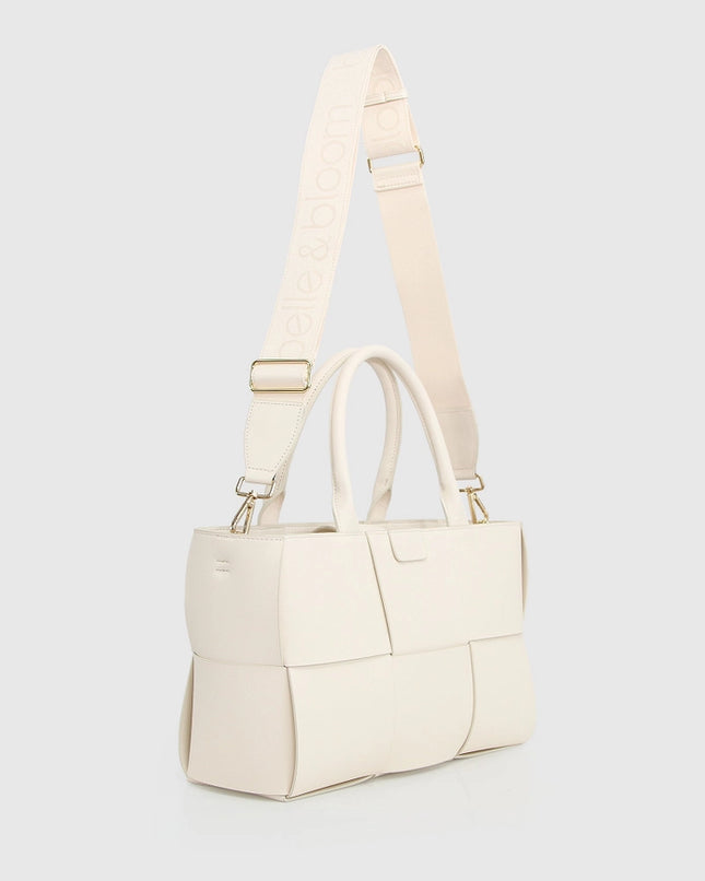 Long Way Home Woven Tote - Cream-Bag-Belle & Bloom-Cream-W 35cm x H 23cm x D 11cm-Urbanheer