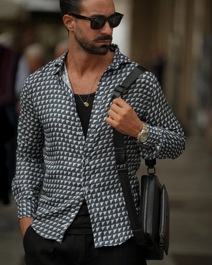 Triangular Geometric Print Shirt-SHIRT-Donato-Urbanheer