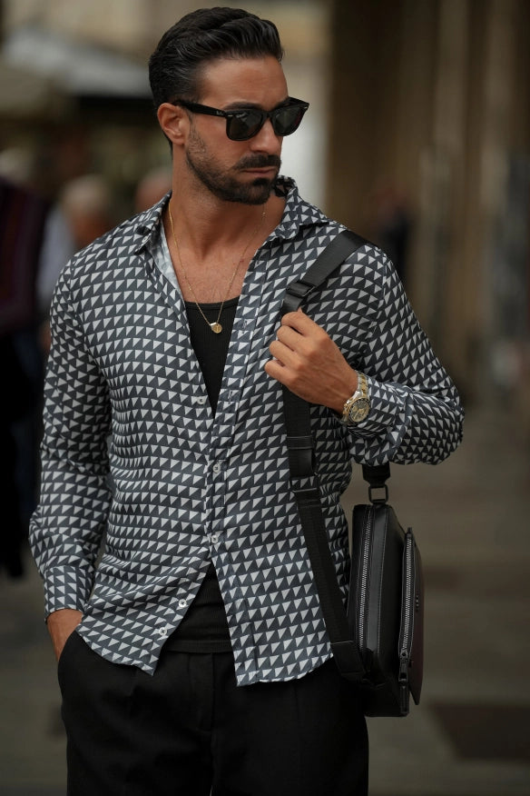 Triangular Geometric Print Shirt-SHIRT-Donato-Urbanheer