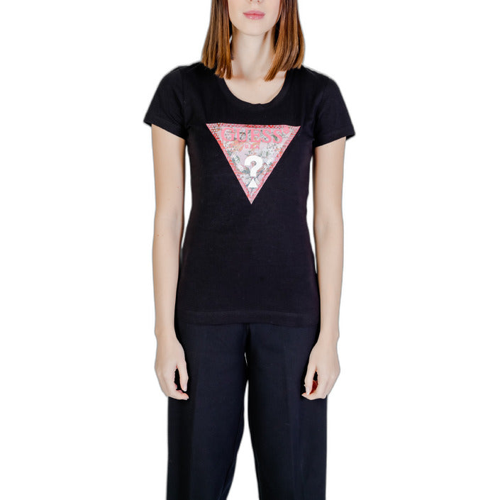 Guess Women T-Shirt-Clothing T-shirts-Guess-black-1-XS-Urbanheer