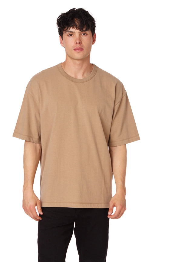 Men's Oversized Cotton Short Sleeve T-Shirt Sand