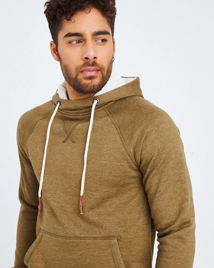 Men'S Hoodie Hood Khaki Melange-Hoodie-Leif Nelson GmbH-Urbanheer