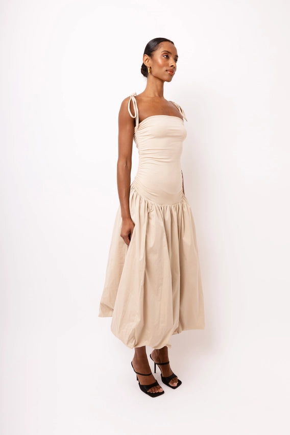 Alexa Beige Puffball Dress-Dress-Amy Lynn-Urbanheer