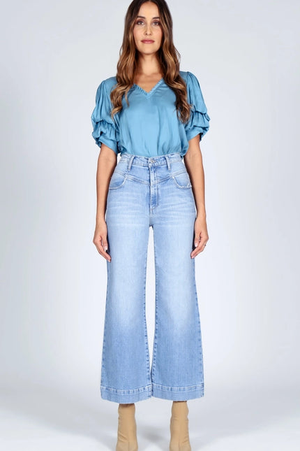 Emma Double Yoke Wide Leg Crop - High On Money-Jeans-Black Orchid Denim-Urbanheer