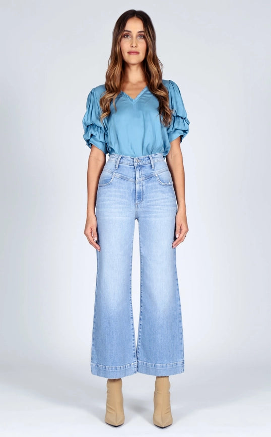 Emma Double Yoke Wide Leg Crop - High On Money-Jeans-Black Orchid Denim-Urbanheer