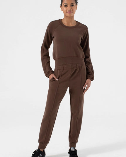 Marcie Sleek Long Sleeve Chocolate-TOP-Nux Active-XS-Urbanheer