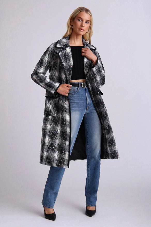 Plaid Tweed Double-Breasted Coat-COAT-Avec Les Filles-Urbanheer