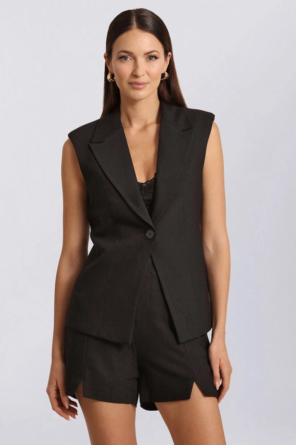 Sculpted Suit Vest Black-Suit Vest-Avec Les Filles-S-Urbanheer