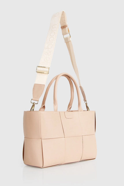 Long Way Home Woven Tote - Latte-Bag-Belle & Bloom-Latte-W 35cm x H 23cm x D 11cm-Urbanheer