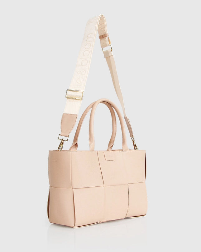 Long Way Home Woven Tote - Latte-Bag-Belle & Bloom-Latte-W 35cm x H 23cm x D 11cm-Urbanheer