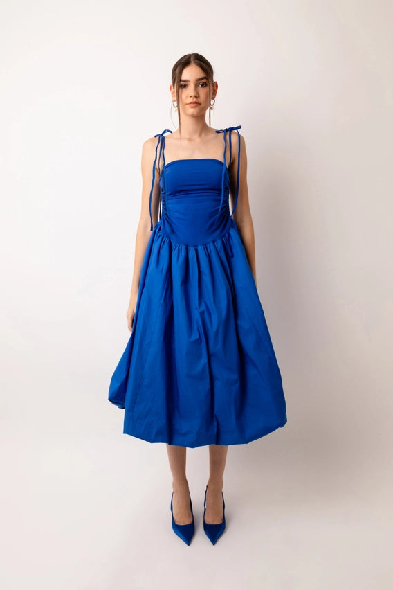 Alexa Stretch Strapless Puffball Midi Dress-Dress-Amy Lynn-Urbanheer