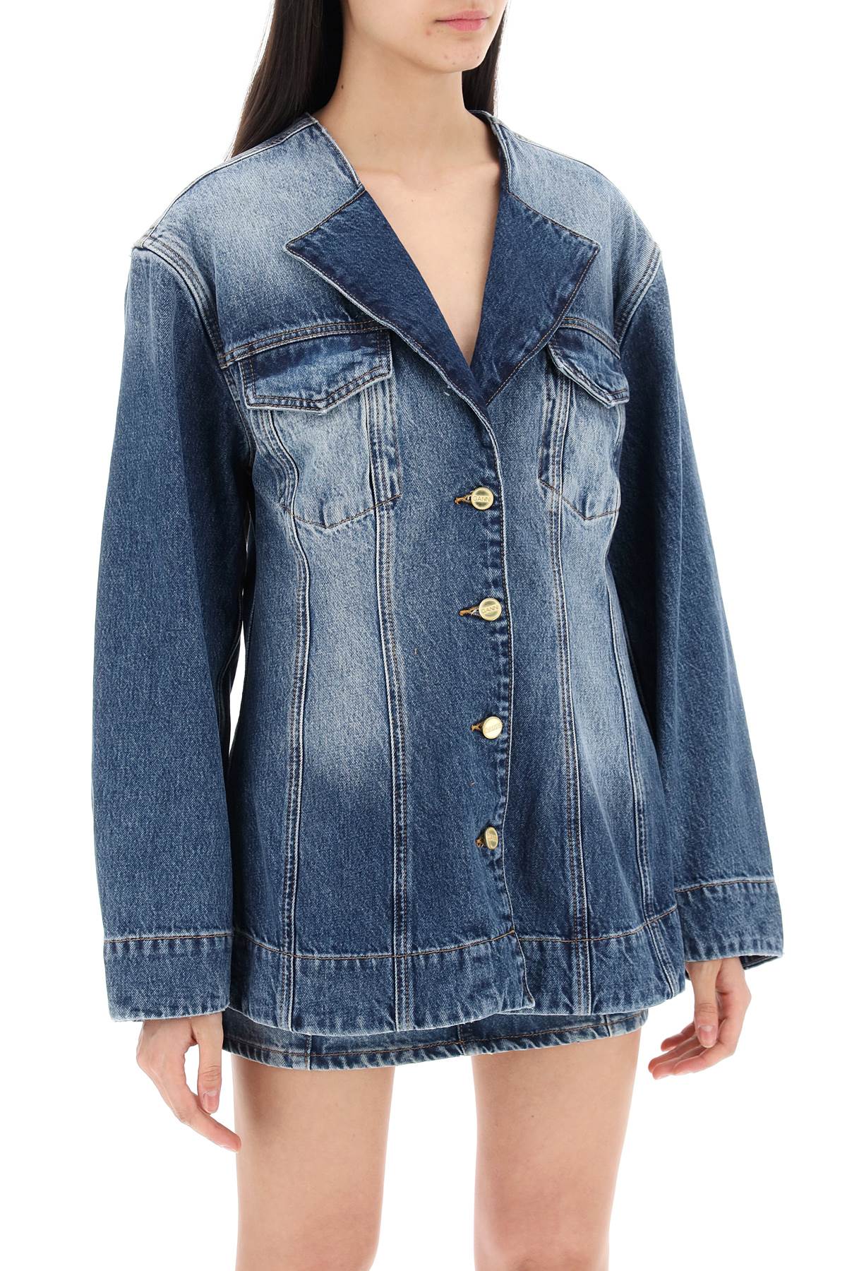 "Denim Blazer With Sparkle