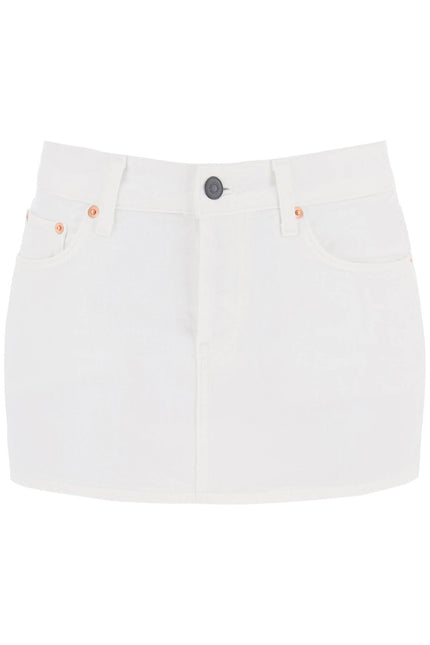 denim mini skirt - White