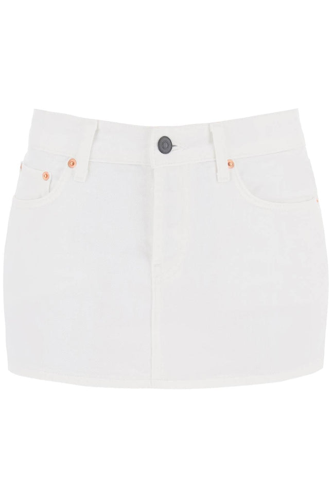 denim mini skirt - White