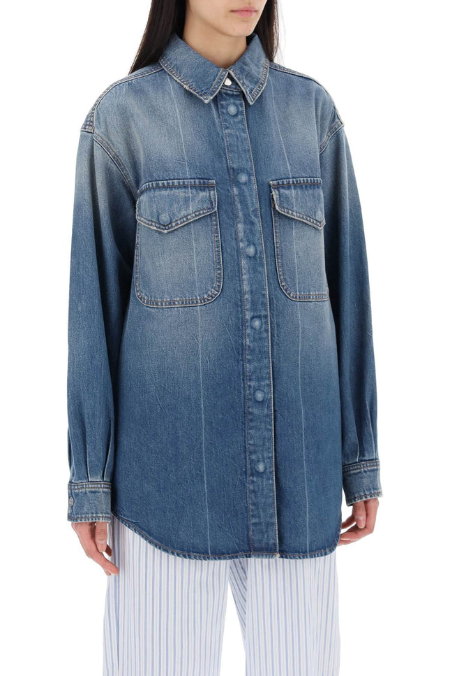 Denim Overshirt Made Of Recycled Cotton Blend - Blue
