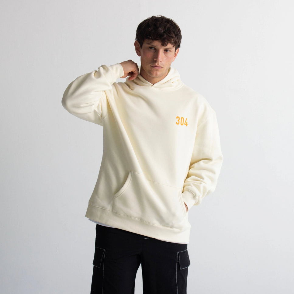 304 Mens Paradise Hoodie Ecru-304 Clothing-Urbanheer