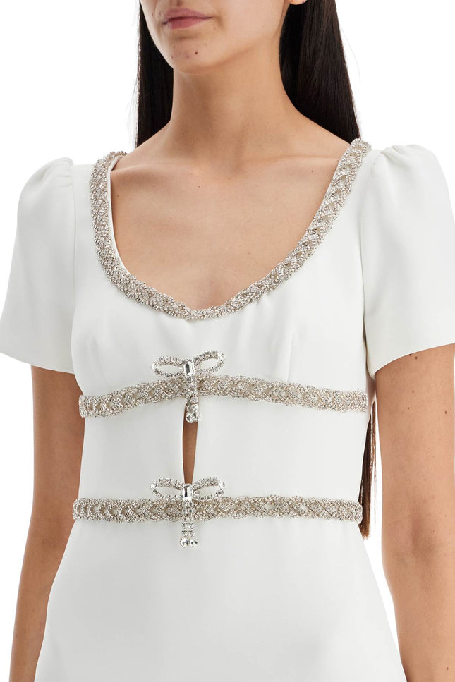 "diamond midi dress in crepe - White