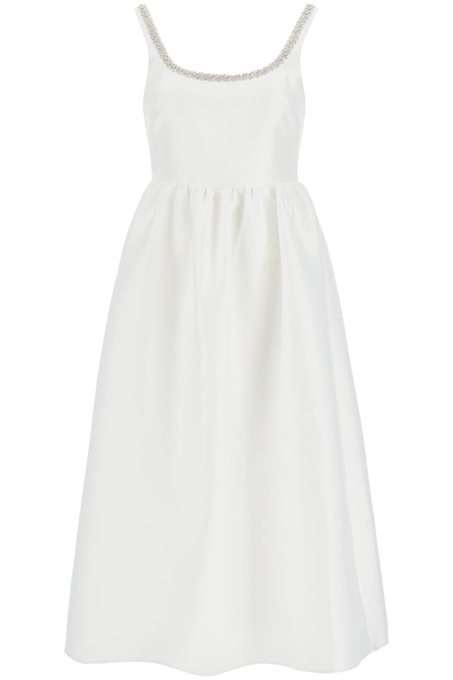 "Diamond Taffeta Midi Dress - White