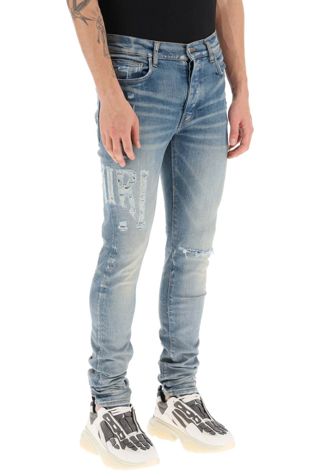 'Distressed Logo' Jeans