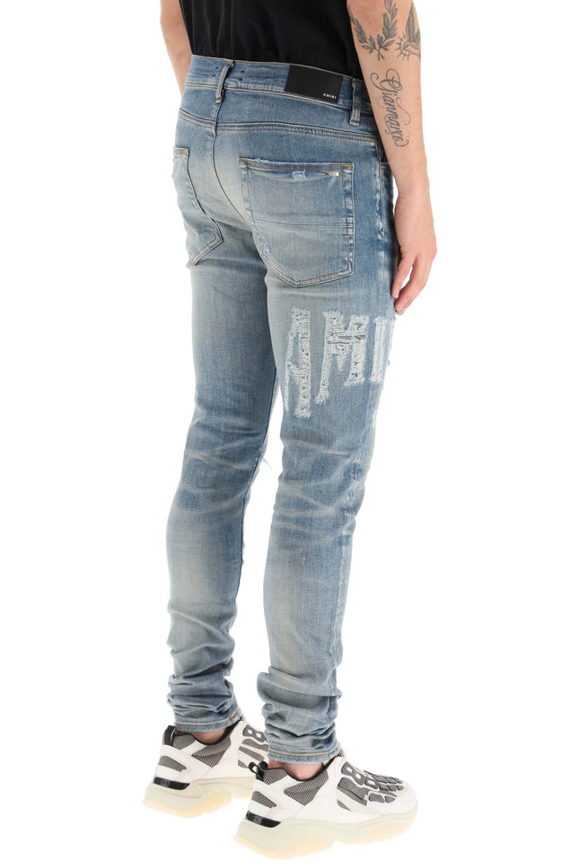 'Distressed Logo' Jeans